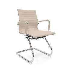 RT-04S Кресло экокожа, полозья хром обивка бежевый 70