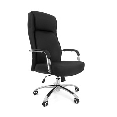 RT-5652 Кресло экокожа, крестовина хром, ТопГан обивка черный 40