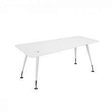 EMP 111 Стол трапецевидный с кабель каналом Emporio белый глянец