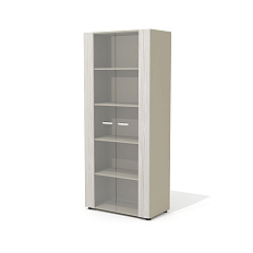 NT-46 Шкаф  88x46x204,5 New.Tone дуб серебристый шпон (Италия) /стекло матовое