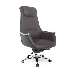 MB-638 Кресло кожа/экокожа, крестовина алюм., механизм мультиблок, матовый тёмно-коричневый K38/PU03