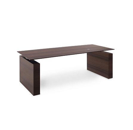 110 101 ECL BL Стол для руководителя 200x90xh75-130 Tesla эвкалипт мореный/черный