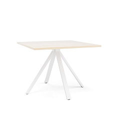 SAS100 Стол конференц 100x100x75 FERMO дуб светлый / белый WDYDY
