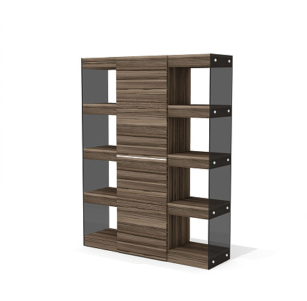 GS-7M Шкаф-гардероб Glass.Go лимба темная/стекло тонированное