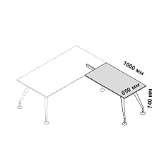 156323 Приставка правая или левая для письменного стола Enosi Белый LS (68)