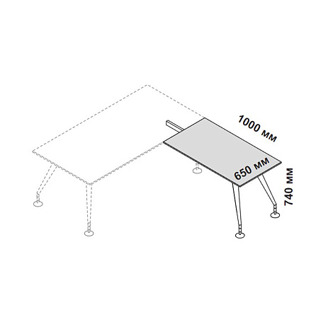 156323 Приставка правая или левая для письменного стола Enosi Белый LS (68)
