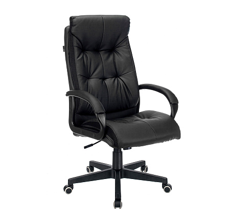 CH-824 Кресло экокожа черный, крестовина пластик черный, ID1079045