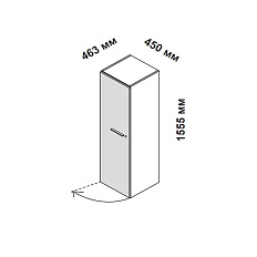156911 Шкаф для кабинета средний с глухой дверцей и замком, левосторонний Enosi Белый LS (68)