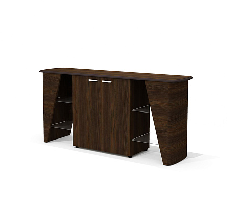 NT-33 Греденция 210x52x98,5 New.Tone орех Ондо шпон (Италия) /8019/стекло тонированное серое