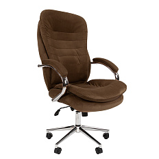 795N Chairman Home Кресло ткань, крестовина хром обивка Т-14 коричневый, каркас хром, 07116612