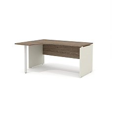 R-2.2L + ЮЗ-737 Эргономичный стол левый с опорой Rio Base дуб Верцаска/беж