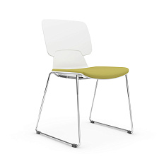 HY-817B (ALEX-В) Стул на полозьях хром зелёный YH1094-6