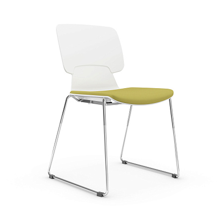 HY-817B (ALEX-В) Стул на полозьях хром зелёный YH1094-6