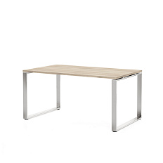 RO160 Стол руководителя 160x90x77 ROTONDA дуб светлый/ хром CH/DYDY