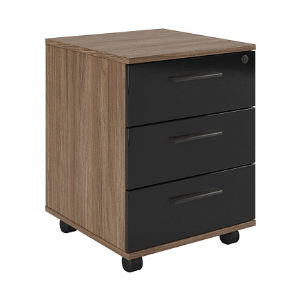 AST33931343 Тумба подкатная 3ящ 45x43x56,5 ASTI дуб урбан/черный