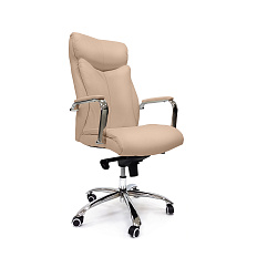 RT-346 Кресло экокожа, крестовина хром мультиблок обивка бежевый 70