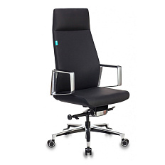 JONS Кресло кожа+к/з, крестовина алюминий обивка черный, ID1120263