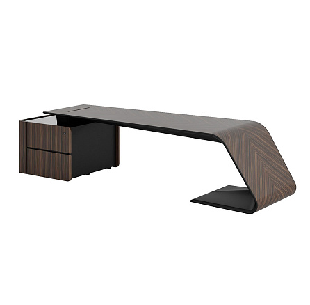 BJD-2609W-L Стол для руководителя 2660*900*760 без перед. панели BUGATTI эбеновое дерево