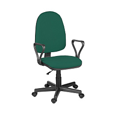 ПРЕСТИЖ Самба Кресло ткань, крестовина пластик обивка зеленый В-18, каркас черный