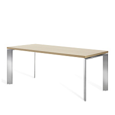 Fe200  Стол руководителя 200x90x77 FERMO дуб светлый/ хром CH/DYDY