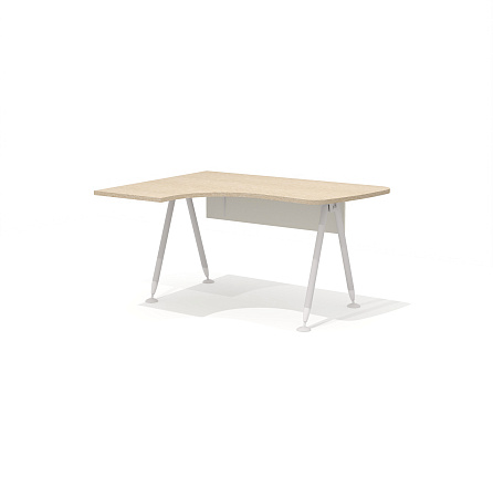 GM-103L + G-85 Эргономичный стол на металлокаркасе левый Gamma дуб выбеленный N/беж