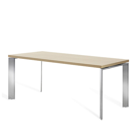 Fe200  Стол руководителя 200x90x77 FERMO дуб светлый/ хром CH/DYDY