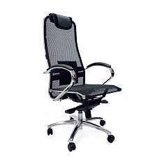 RT-2025 Кресло сетка, крестовина алюминиевый сплав, механизм мультиблок обивка черный 40