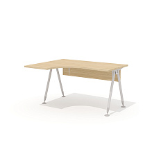 GM-105L + G-86 Эргономичный стол на металлокаркасе левый Гамма дуб Виченца / беж