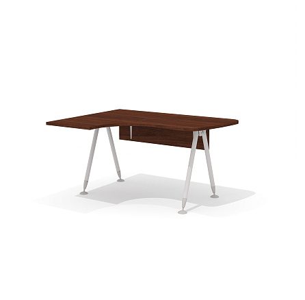 GM-103L + G-85 Эргономичный стол на металлокаркасе левый Гамма орех Артемид