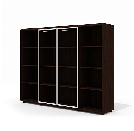 V-51 + V-02.1L + V-02.1R Шкаф со стеклянными дверьми Vegas венге