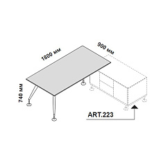 156313 Стол для кабинета правый или левый с одной опорой Enosi Белый LS (68)