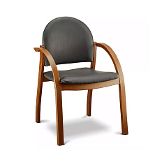 Джуно Стул экокожа, каркас дерево экокожа черный/оранж 1.010