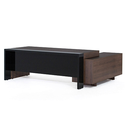 126 Стол для руководителя 200x178x76 LAVA табак /черный глянец