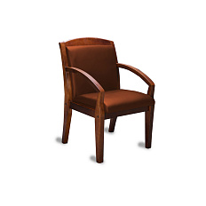 Congress Стул кожа, каркас дерево обивка коричневый, подлокотники темный орех