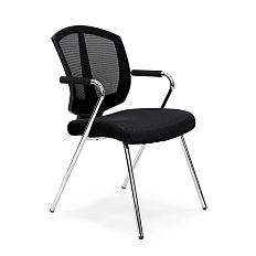 SK-230C-04 Стул сетка, каркас хром обивка черный DW-708/608