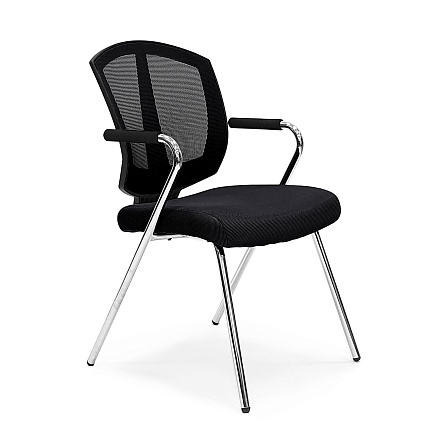 SK-230C-04 Стул сетка, каркас хром обивка черный DW-708/608