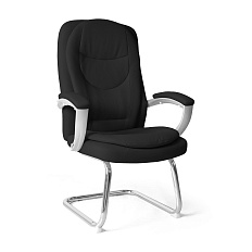 GY-6001 Кресло экокожа+кожзам, полозья хром обивка черный