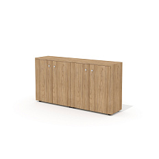 Шкаф для документов низкий (комплектация 21) 163,6х37х83,8 Рио Директ / Rio Direct вяз швейцарский/б