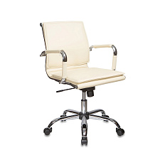 CH-993-Low Кресло для руководителей экокожа слоновая кость ivory, крестовина хром, ID664071