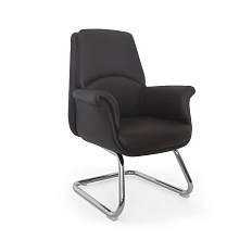 MB-678BS Кресло кожа/экокожа, полозья хром, матов. темно-коричневый K38/PU03