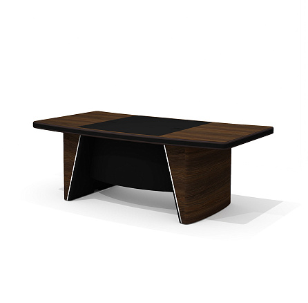 NT-210 + NT-76 Стол руководителя с траверсом New.Tone орех Ондо/чёрный