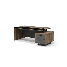 BR-18R Стол руководителя 210х115х76 Bruno Делиос/антрацит