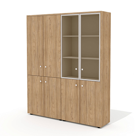 Шкаф для документов со стеклом (комплектация 37) 163,6х37х200,8  Рио Директ / Rio Direct вяз швейцар