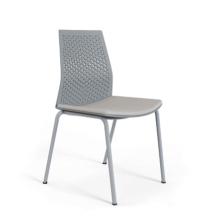HY-811A (LAMI A) Стул без подлокотников, серый пластик, на ножках серый (Grey) 360-08