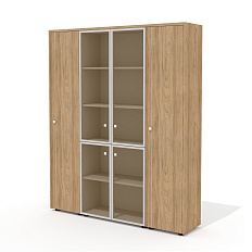 Шкаф для документов со стеклом (комплектация 45) 163,6х37х200,8  Рио Директ / Rio Direct вяз швейцар