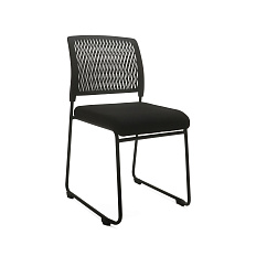SK-1108 Стул спинка пластиковая, каркас черный, полозья, обивка сиденья черный TX-08