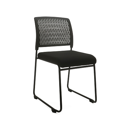 SK-1108 Стул спинка пластиковая, каркас черный, полозья, обивка сиденья черный TX-08