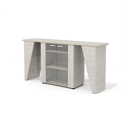 NT-34 Греденция 210x52x98,5 New.Tone дуб серебристый шпон (Италия) /1019/стекло матовое