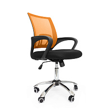 RT-696 Кресло сетка, крестовина хром, ТопГан обивка оранжевый