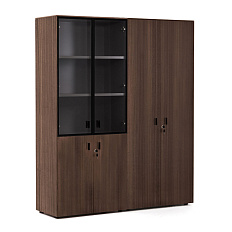 109 725 ECL 01 Шкаф комбинированный со стеклом +гардероб 162x44xh197,5 Enzo эвкалипт мореный/ черный